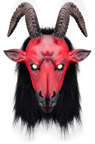 LuckyGGT Máscara de Halloween, casco de látex, antílope realista, accesorios de actuación para fiestas en bares