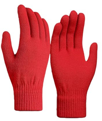 Heré Mood Winterhandschuhe Damen Herren, Warme Strickhandschuhe aus 100% Polyacryl, Thermo, elastisch & atmungsaktiv, Unisex Handschuhe gegen Kälte für Alltag, Outdoor, Fahrrad, Laufen