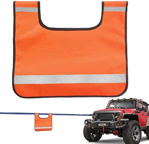 Amortiguador Reflectante De Cuerda De Remolque | Manta De Seguridad Con Bolsillo Para Cabrestante De Coche | Protector De Remolque Para Camiones, Vehículos Todoterreno Y Equipos De Recuperación De Eme