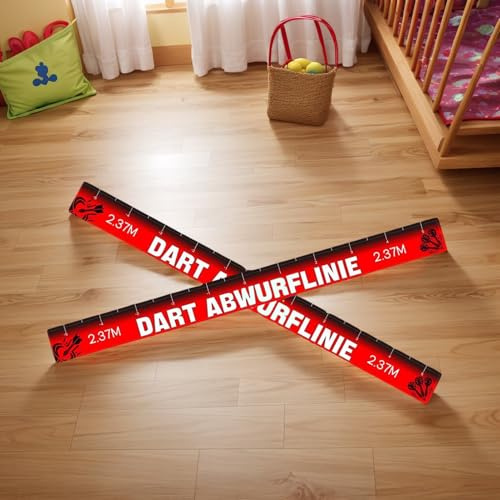 Dart Oche Marker - Nastro adesivo rimovibile per tracciare il pavimento, 2 pezzi, riposizionabile per l'installazione del gioco, nastro resistente per uffici, club, aree ricreative e sale pause