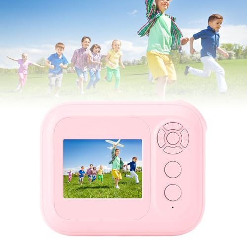 Oreilet Fotocamera Bambini Stampa Istantanea, Fotocamera Digitale 48MP 1080P HD Zoom 6X con Carta Stampa, MP3 e Giochi e 20 Cornici Integrate e 5 Filtri per Regali Compleanno Natale (PINK)