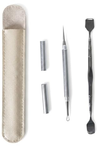 Expression för finnar, 2 stycken pormaskborttagare komedonklämma, porrengörare, lancettnål i rostfritt stål, akne, finnborttagare, för comedone extractor ansiktsvård