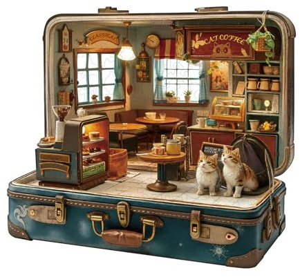 KaayeeWood Holzpuzzle Erwachsene,Katzenkaffee Holzpuzzle,Einzigartige Wooden Puzzle Mit Geschenkbox,Geschenke für Erwachsene 14+（190 Stück,29 * 26.2cm
