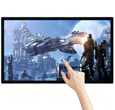 Advertisement Display Screen, Capacitive Multi-Touch Screen Industrial Monitor, Built-In Speakers, Digital Signage Displays and Player for Advertising,65