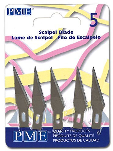 PME Spare Scalpel Blades for Sugarcraft Knife Pack of 5, Silver