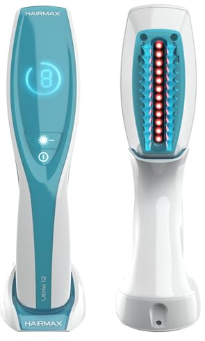 Hairmax Ultima 12 LaserComb - (FDA Cleared) Laser Hair Regrowth Treatment Device for Men & Women - Reverses Thinning Hair Loss - Red Light Therapy to Stimulate Hair Growth - Cordless Design