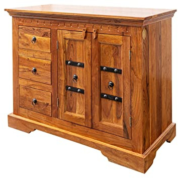MASSIVMOEBEL24.DE | Oxford Kommode Akazie 106x50x85, Farbe:Hellbraun lackiert, Größe:106x50x85 cm (BxTxH)