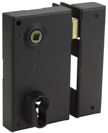 Serrure en applique Bricard monopoint verticale à fouillot Ouvrant Droite 45 mm Pour grilles et portails