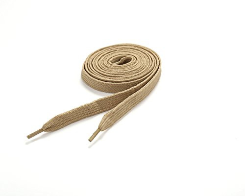Light Brown Flat Replacement Shoelaces (120cm x 11mm) – 1 Pair – Wide Durable Athletic Strings for Trainers, Gym Shoes & Skateboarding – Strong Flat Laces for Sneakers & Boots (Men & Women)