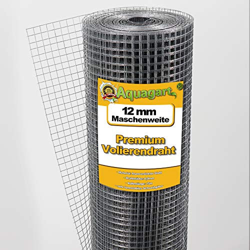 Volierendraht Drahtgitter Maschendraht Hasendraht Schweissgitter Drahtzaun Feuerverzinkt 12mm x 12mm verschiedene Mengen (15m)