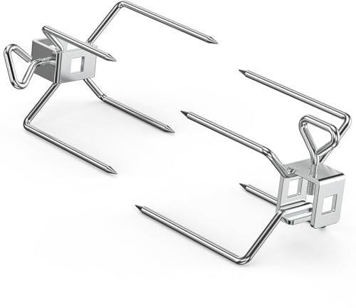 Onlyfire 6102 Fourchettes à Viande pour Rôtisserie en Acier Inoxydable, pour Weber 10mm et 8mm Square Spit Rods