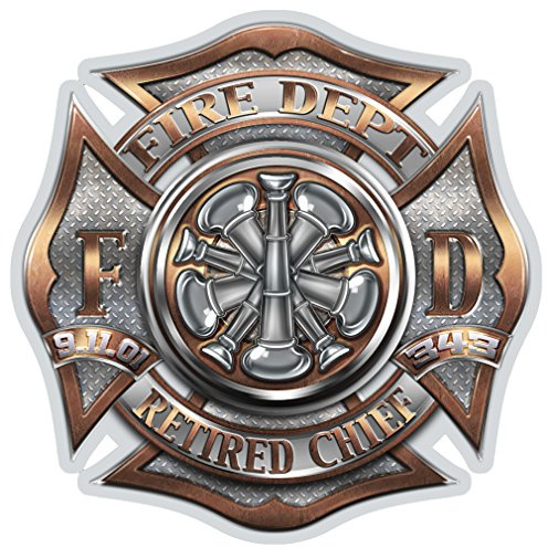 Collectible Firefighter Decals (4in,4pack), Share Your Appreciation and Support with Our Retired Chief Stickers for Your Home, Car, Cases and More, Souvenir Gifts for Firefighter