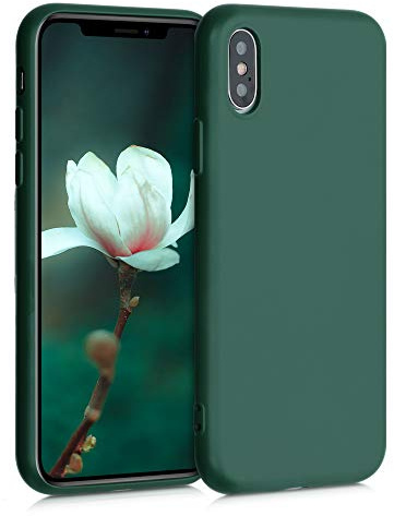 kwmobile Housse Compatible avec Apple iPhone XS Coque - Housse de téléphone Souple et Fine en TPU Silicone - Vert Mousse