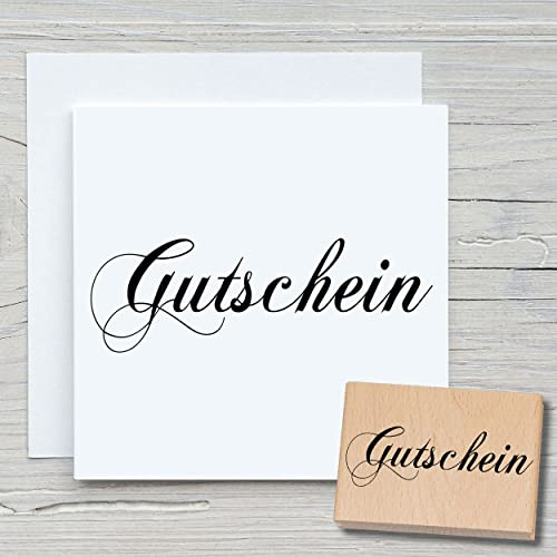NEWSTAMPS Stempel Gutschein Motivstempel aus Holz & Gummi zum Karten basteln, Holzstempel, Sprüche, Spruchstempel, Textstempel, Schrift, Scrapbook, Textilstempel, Deko