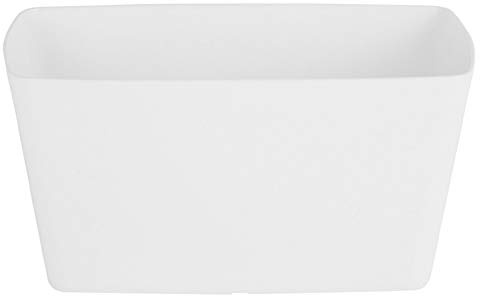 Rammento 30 cm Long Rectangular Planter Trough, White Gloss Plastic | Indoor Windowsill Herb Garden Planter/Outdoor Patio Pot for Plants | Weather-Resistant Rectangle Balcony Flower Box for Herbs