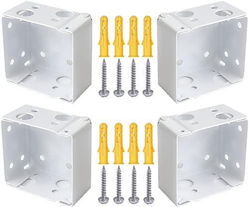 APUXON Box Mounting Bracket 4pcs for 1-1/2 Blinds White Color Window Blinds Headrail Bracket Holder with Mount Screws