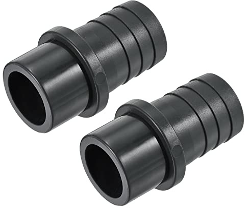 sourcing map PVC Tubo Accesorio 30mm con Púas x 32mm OD Espiga Recto Tubo Adaptador Manguera Conector Rápido, Negro Paquetes de 2