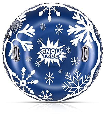 Aufblasbarer Schlitten, CAMULAND 47-Inch Winter Rutschreifen für Schlittenfahren Strapazierfähig, Aufblasbarer Schlitten für Kinder und Erwachsene Dunkelbrau