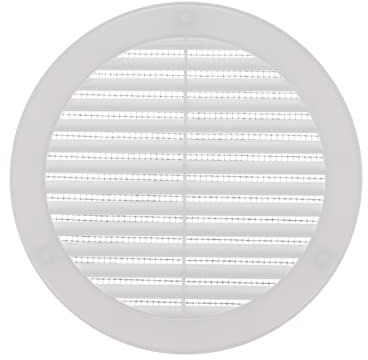 Vent Systems 150 mm (dimensiones de apertura) – Cubierta de ventilación bianca Soffit – Rejilla de ventilación redonda de plástico – Pantalla de malla integrada – Rejilla de registro