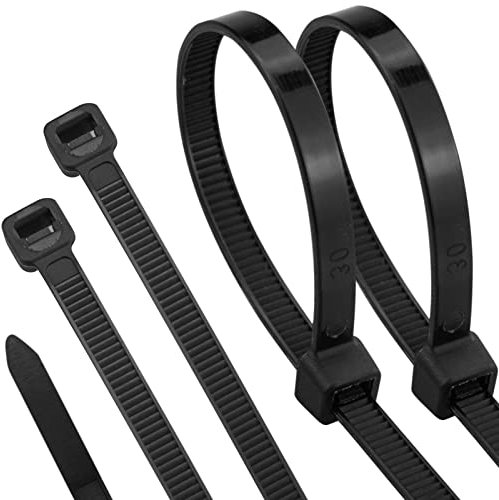 100PCS Black Nylon Cable Ties 200mm×4.8mm Multi-Purpose for Home Storage, Outdoor Cable Management, Fencing, Hanging Items, etc.