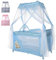 Lorelli 3 in 1 Babybett und Laufstall, Baldachin Betthimmel Magic Sleep mit 2 Ebenen, Kinderbett ab Geburt, Baby Reisebett, Wickelauflage, Rollen, Tasche, blau