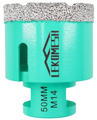 Diamantbohrkrone Fliesenbohrer 50MM Lochsäge - LEKOMESH Für Porzellan Keramik Fliesen Marmor Granit Stein Quarz Vakuumgelötete M14 Gewinde für Winkelschleifer