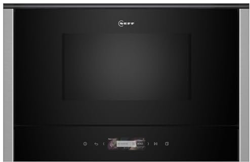NEFF NR4WR21N1, N70, Einbau-Mikrowelle, Integrierbare Mikrowelle ohne Grill 40 x 60cm, Full Touch TFT-Display, Automatikprogramme, Easy Clean, LED-Innenbeleuchtung, Edelstahl