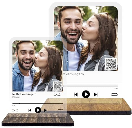 codiarts. Acryl Glas Bild, personalisiertes Fotogeschenk, Format A4/A5 mit eigenem Foto und Text im Song Cover Design Acrylglasbild für Frauen & Männer (Song Cover Bild)