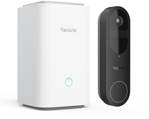 Reolink 2K Battery Video Doorbell with Home Hub, 2.4/5GHz Wi-Fi Doorbell Camera Wireless, 1:1 Head-to-Toe View, Package/Person/Vehicle Detection, Video Call, 64GB Local Storage with No Monthly Fee.