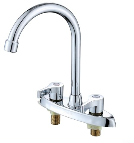 Robinet de lavabo à double trou, mitigeur chaud et froid, construction en laiton