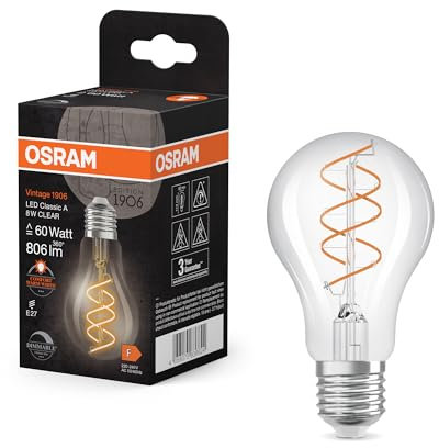 Vintage 1906 LED Classic A60DIM 8W/922 230VSpiral FIL ClearE27
