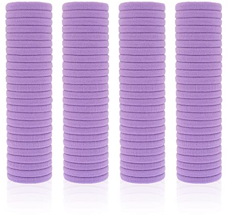 100 pezzi di elastici per capelli da donna, elastici per capelli per ragazze, elastici per capelli a coda di cavallo, elastici per capelli elastici per donne ragazze (viola)