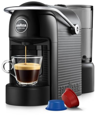 Lavazza, A Modo Mio Jolie EVO, Coffee Capsule Machine, Made from 36% Recycled Plastic, Compatible with A Modo Mio Pods, with Removable Cup Rest, Automatic Shut-Off, 1250 W, 220–240 V, 50–60 Hz, Black