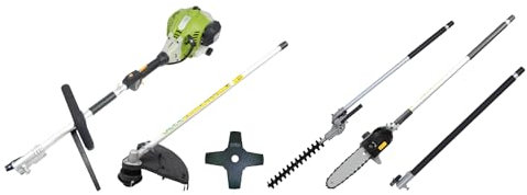 SYLVA 25cc 4 in1 Petrol Garden Multi Tool - Grass Strimmer, Brush Cutter, Pole Pruner, Hedge Trimmer