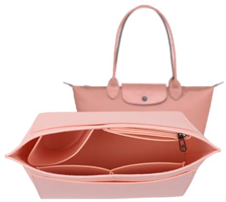 GUTERTOP Tasche Damen Organizer for Longchamp Filz, Mehrere Fächer Taschenorganizer L, Bag Le Pliage Organizer mit Multifunktionalen Taschen (Rosa)