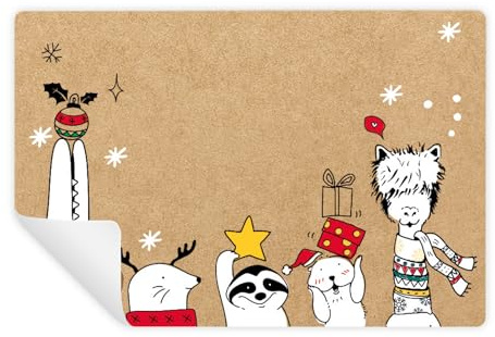 25 Weihnachtsaufkleber Tiermotive Namensaufkleber beschriftbar Etiketten für Kinder 7 x 5 2 cm hochwertiger Druck Logbuch-Verlag