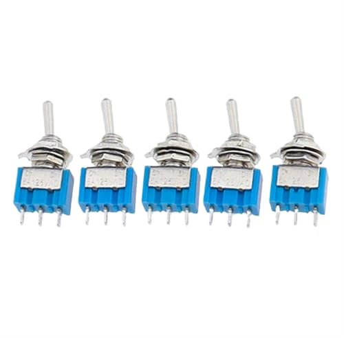 Lot de 5 interrupteurs à bascule miniatures à levier unipolaire à deux directions ON-OFF-ON/ON-ON 120 VCA 6 A 1/4 pouce de montage MTS-102 103 202 203(MTS-102)