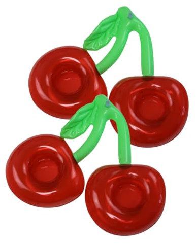 CORHAD 2piezas Posavasos De Cereza De Doble Boca Portavasos Flotante Inflable para Playa Recuerdos De Fiesta De Verano Decoración De Piscina