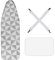 GUTERTOP Bügelbrettbezug 130×48 cm für Dampfbügelstation, für 110-120cm x 30-41cm Bezug Bügelbrett. mit Bügeltuch und Halteklammer Ironing Board Cover