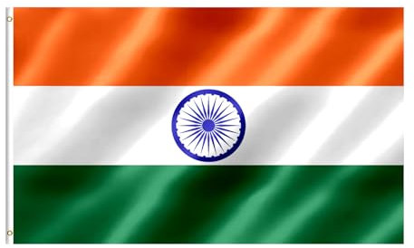 India Flag 3x5 FT Indian Flag With Brass Grommets Fade Proof For Outdoor Decor(India)