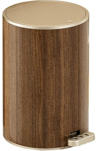 Haowul Poubelle À Papier Corbeille À Papier en Bois Moderne, Poubelle Rétro Boîte À Litière Ronde Petite Poubelle Conteneur De Poubelle avec Couvercle