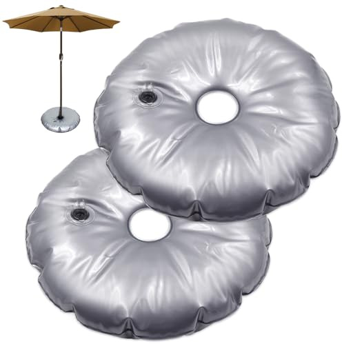 mizikuu 2 Pezzi Sacchetto del Peso Dell'Acqua Rotondo, 37cm Borsa Pesi Base Ombrellone può Contenere 3L di Acqua Porta per Sacca d'Acqua Portatile Pieghevole Bandiera per Spiaggia Patio Tenda Terrazzi