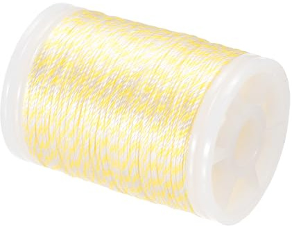 PATIKIL Fil de Servage pour Corde d'arc de tir à l'arc 131 Verges/120M, 0,02 / 0,4mm Dia Fil de Corde d'arc pour Attacher Le viseur Peep Nock Arc composé Recourbé, Jaune/Blanc