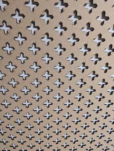Panneau décoratif en bois - Cloison murale - Grille de radiateur - Décoration de meubles - Découpe au laser - Panneau MDF de 3 mm d'épaisseur - Dimensions : 1200 x 620 mm - Motif croix (002B) -