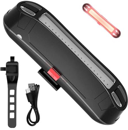 Luce posteriore per bicicletta, luminosa IPX4, impermeabile, per mountain bike, accessori decorativi per guida notturna, ricaricabile tramite USB, fanale posteriore intelligente per ciclismo per
