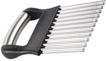 Mikinona Cortador Ondulado De Papas Cortador Ondulado De Acero Inoxidable Herramienta De Corte Para Verduras Tipo Gofre Para Cortar Patatas y Vegetales