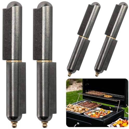 moonoom Lot de 4 charnières à souder pour barbecue de 15,2 cm - Charnières à barillet soudées en acier au carbone pour porte battante amovible en métal - Rampe de remorque