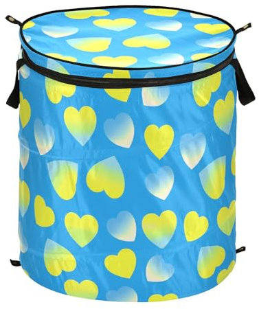 Niedlicher Wäschekorb mit Cartoon-Regenbögen, zusammenklappbar und wasserdicht, große Aufbewahrungskörbe mit Deckel mit stabilem Griff, runde Dekoration, dekorativ für Kinderschrank, Bücher, Bolsas