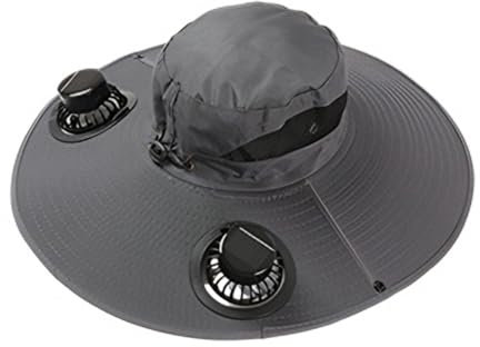 Sonnenhut Fischerhut Herren Damen mit Sonnenschutzmaske, Solarbetrieben und USB-Aufladung Sonnenhüte, Sonnenhüte mit 2 Solarventilatoren, Einstellbare Windrichtung Outdoor Hut für Arbeit im Freien