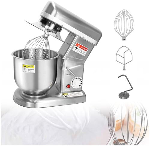 ZEEKYFOR Batteur sur Socle, Batteur électrique de Cuisine en Acier Inoxydable avec Bol mélangeur, Batteur et Crochet Pétrisseur, Batteur sur Socle à Tête Inclinable pour La Pâtisserie,10L/9.1qt
